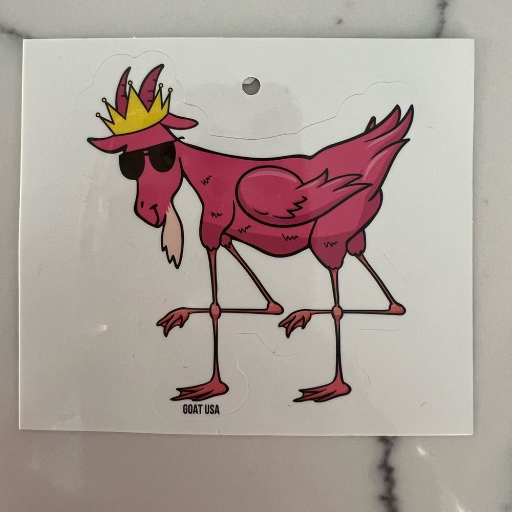 Goat USA Pink Flamingo Bird Toy Sticker - Playful Pink